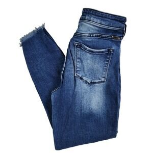 KanCan High Rise Skinny Jeans Blue Womens 28 Distressed Raw‎ Hem Maurices Denim